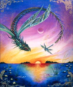 Dragonfly painting by Malakai Schindel